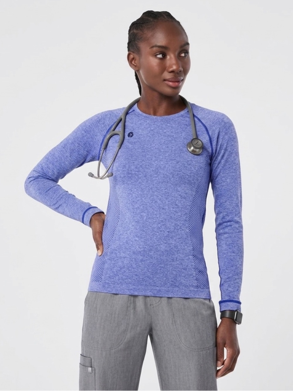 FIGS Seamless Long‑Sleeve Underscrub Top – Size XL | Medical Athleisure |